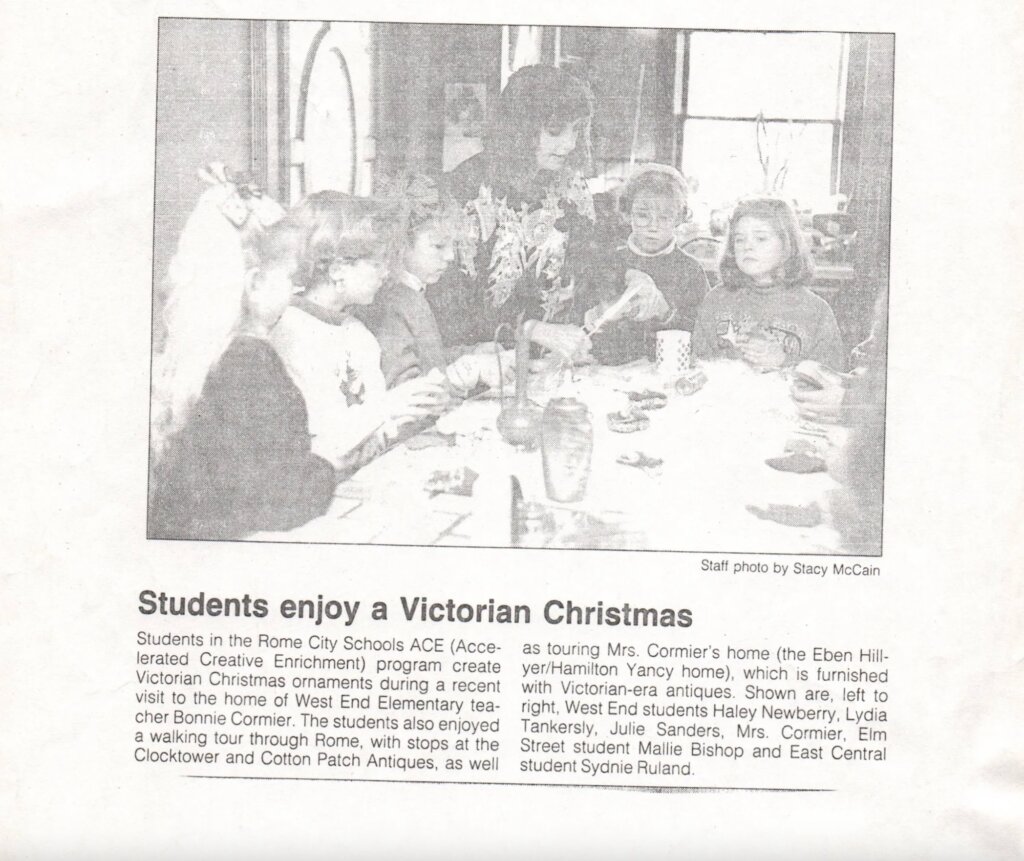 Bonnie Cormier and her students in her house in Rome, GA.