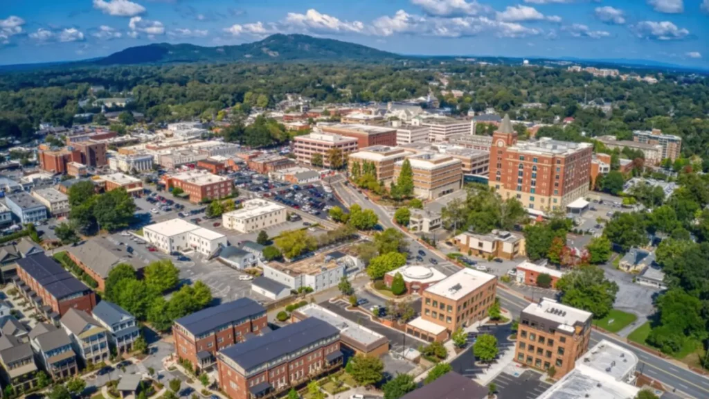 Drone shot of Marietta, GA