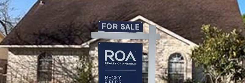 For Sale sign in front of a southwest Houston home