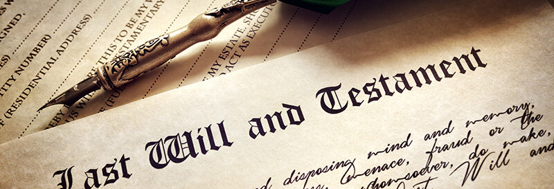 a will document with old fashioned pen