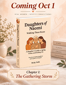 Daughters of Naomi book cover and chapter 1 announcement