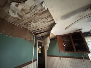 Damaged roof