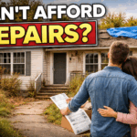 Couple standing outside a house needing major repairs while reviewing costs in Northern Virginia