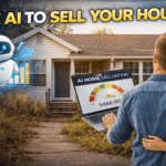 Couple using an AI home valuation tool on a laptop while deciding how to sell their house in Northern Virginia