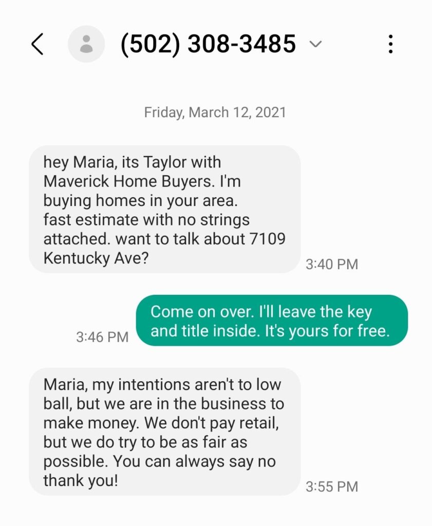 The images show screenshots of actual sms conversations with scam text.