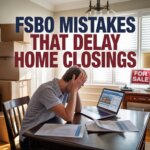 Home seller reviewing paperwork errors during a FSBO home closing