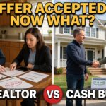 Vienna VA homeowner reviewing a home sale contract and comparing traditional and cash buyer closing processes.