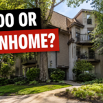 Reston condo building near trails and trees representing buyers comparing condos and townhomes in Reston Virginia.
