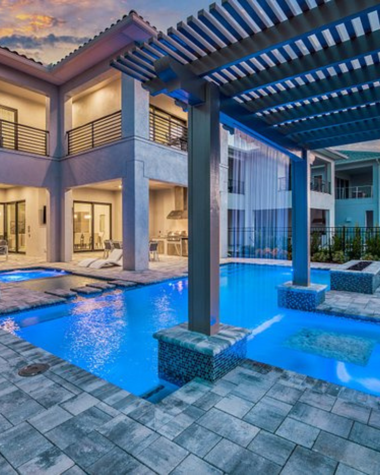 Luxury private pool at Bear’s Den vacation home.