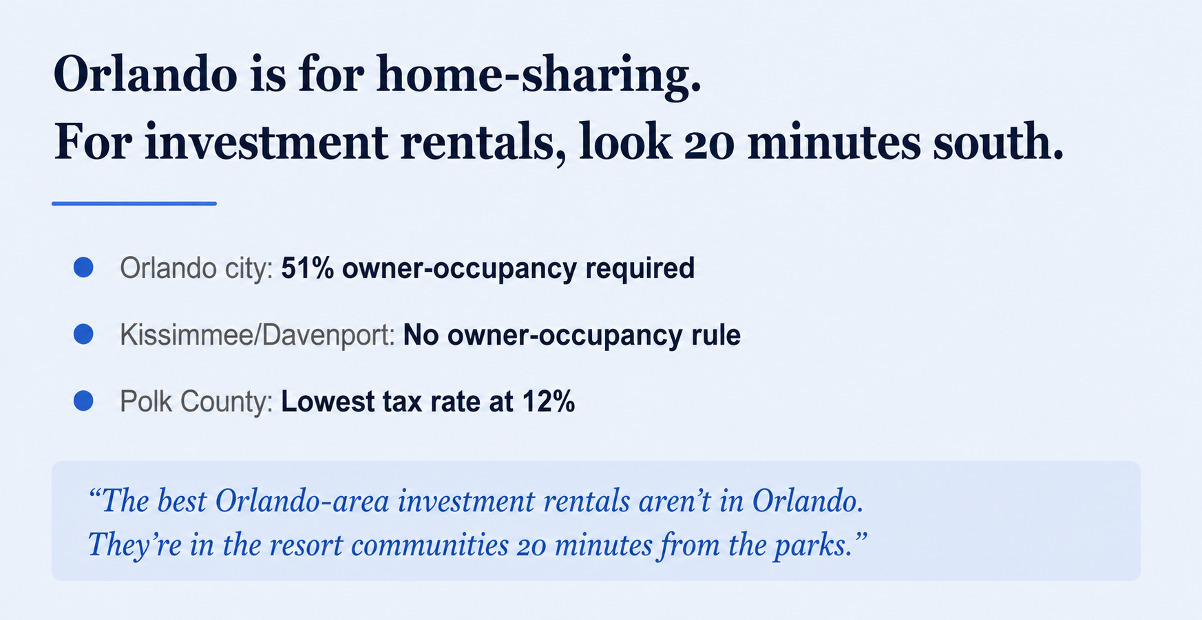 Orlando area investment rental opportunities
