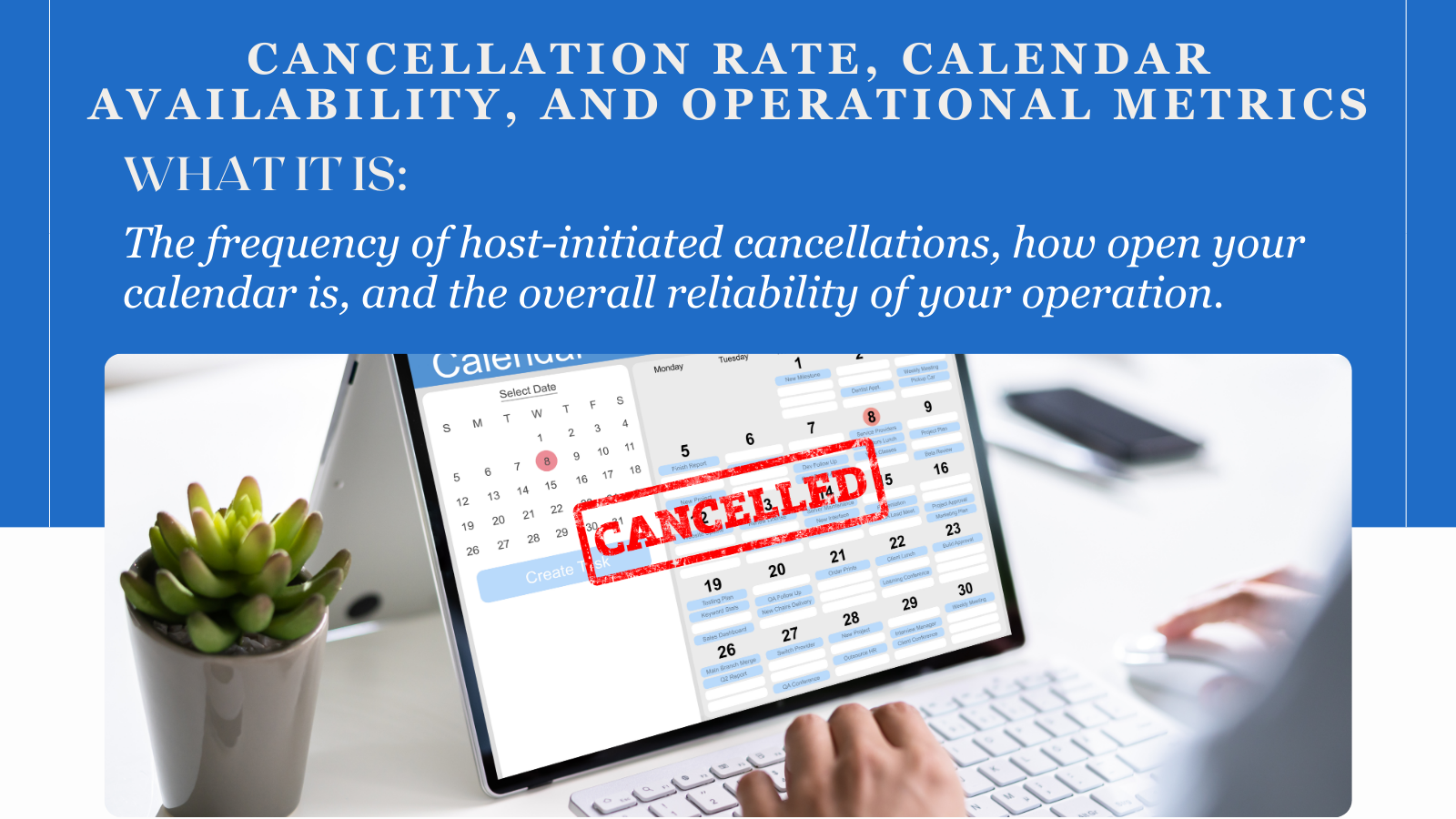 Cancellation Rate, Calendar Availability, and Operational Metrics
