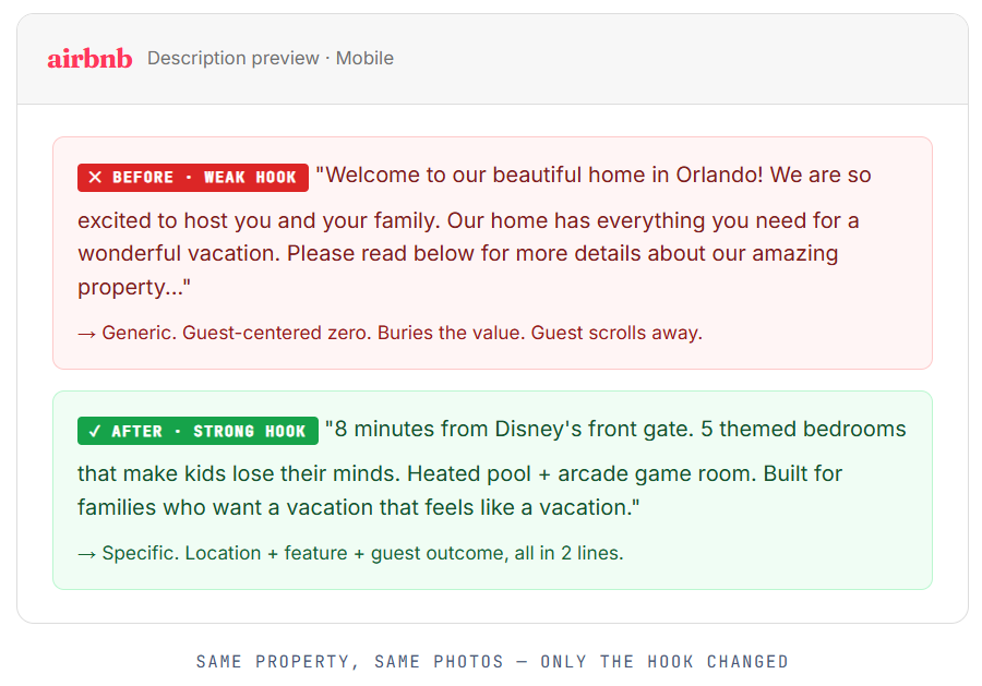 Writing airbnb description (the hook)