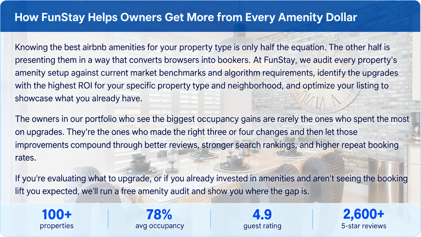 FunStay Amenity ROI Infographic