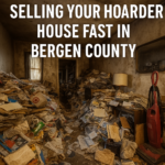 Severely cluttered hoarder house interior in Bergen County, NJ needing cleanout and sale