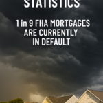Dark storm clouds forming over a suburban New Jersey neighborhood, symbolizing rising FHA loan defaults and looming foreclosures for underwater homeowners