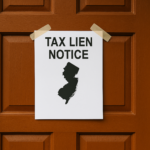 Stressed homeowner reviewing unpaid property tax notice and considering solutions to avoid foreclosure in New Jersey.