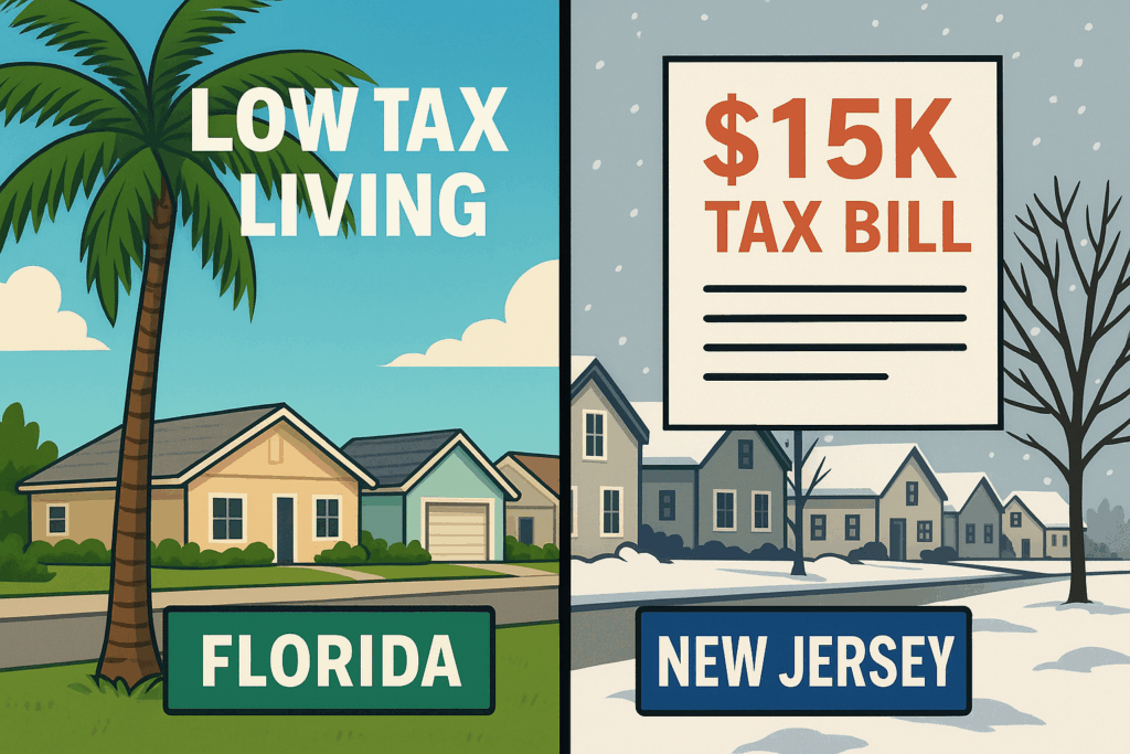 Visual representation of a one-time property tax paid at closing