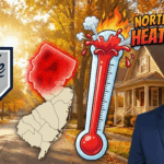 Landscape graphic showing Kevin Hill of New Jersey House Partners beside a rising thermometer and highlighted Northern New Jersey map, representing the housing market heating up in 2026