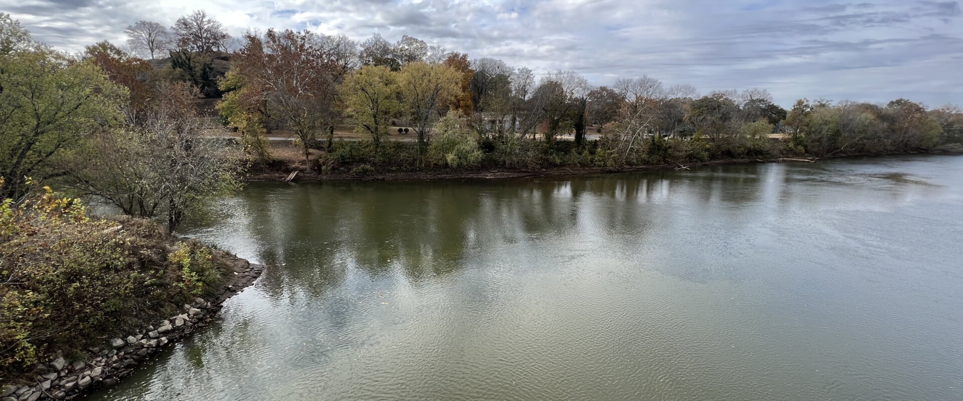 River running through downtown Rome, GA.