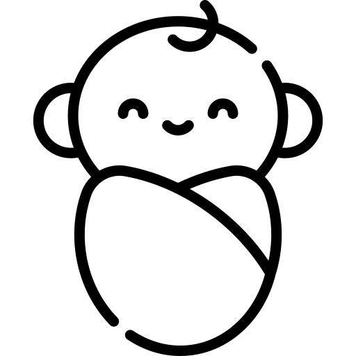 Icon of a baby, representing a growing family.