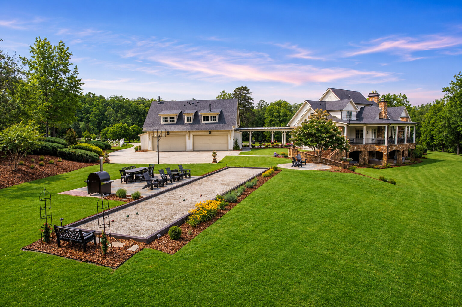 Luxury estate rear grounds