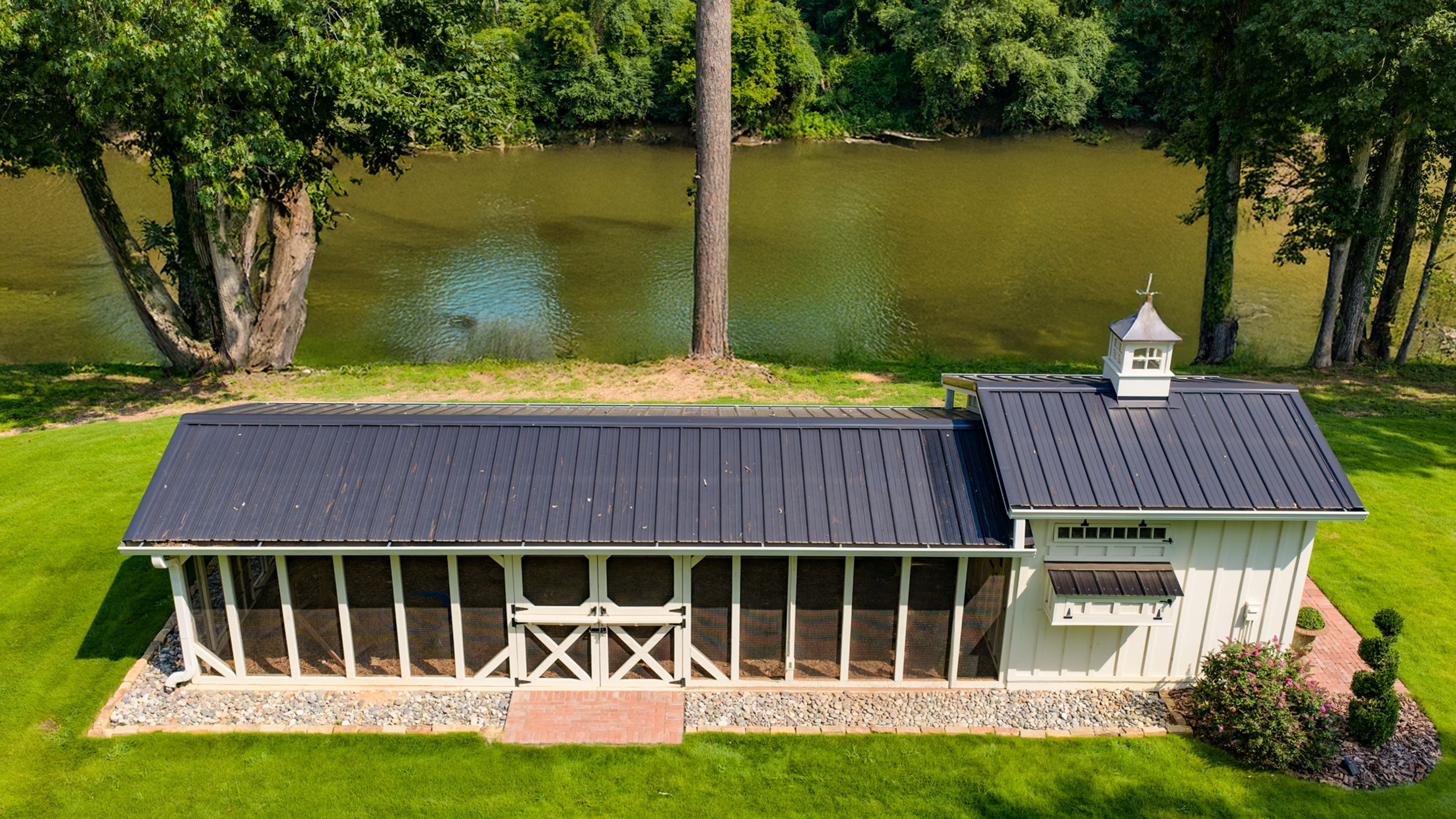 Custom chicken coop at luxury estate