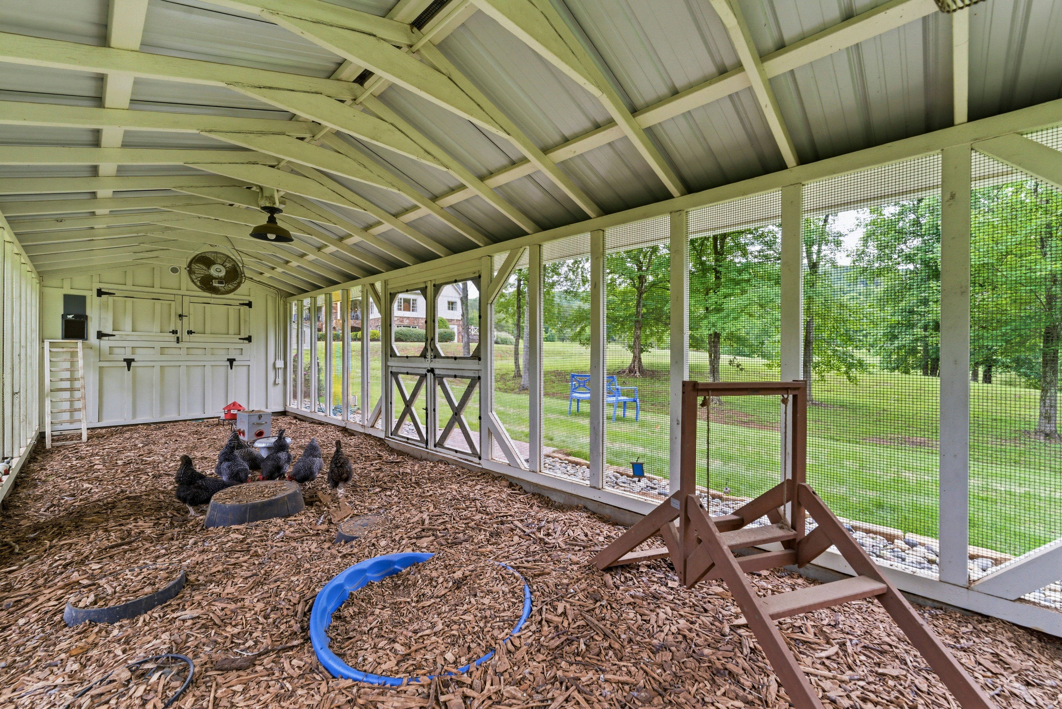 Custom chicken coop at luxury estate