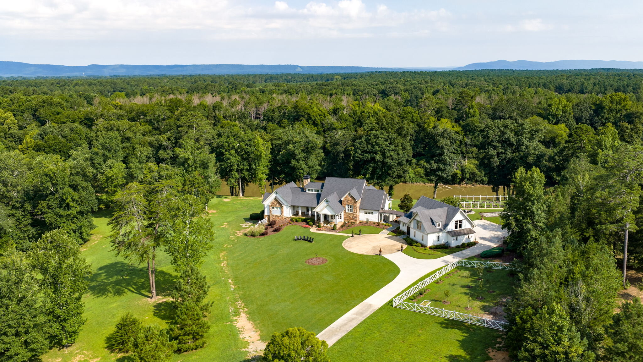 Aerial view of luxury estate