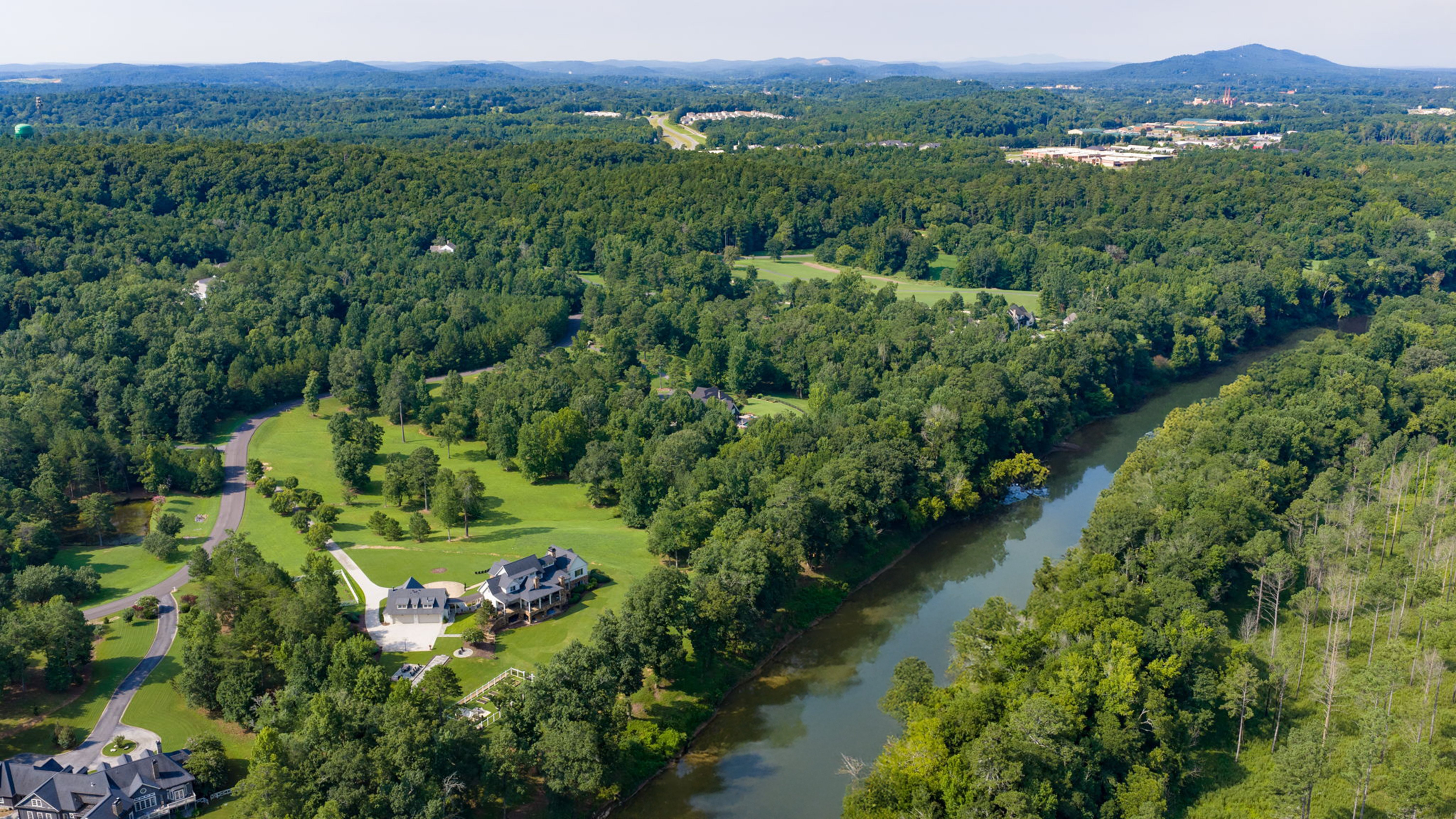 Aerial view of luxury estate