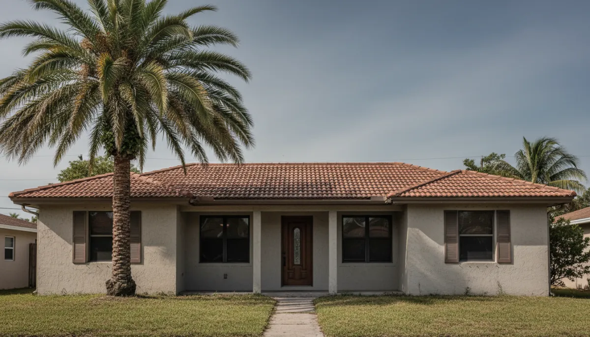 Professional front view of an older single-story home in Hialeah Florida