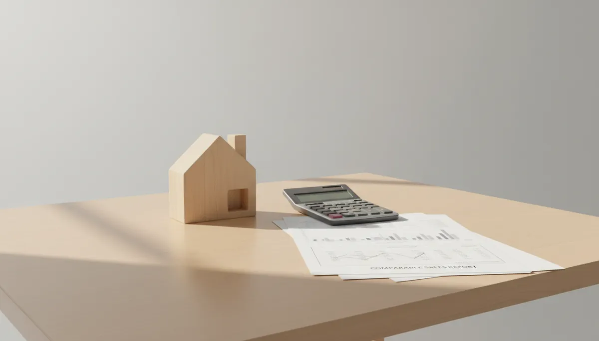 House model and paperwork used to calculate a fair cash offer