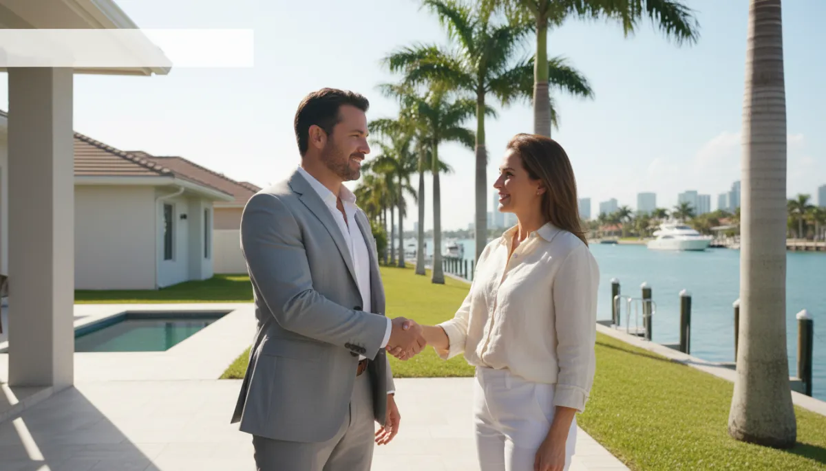 Local real estate professional shaking hands with Fort Lauderdale homeowner