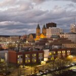 Night Time Akron Cityscape