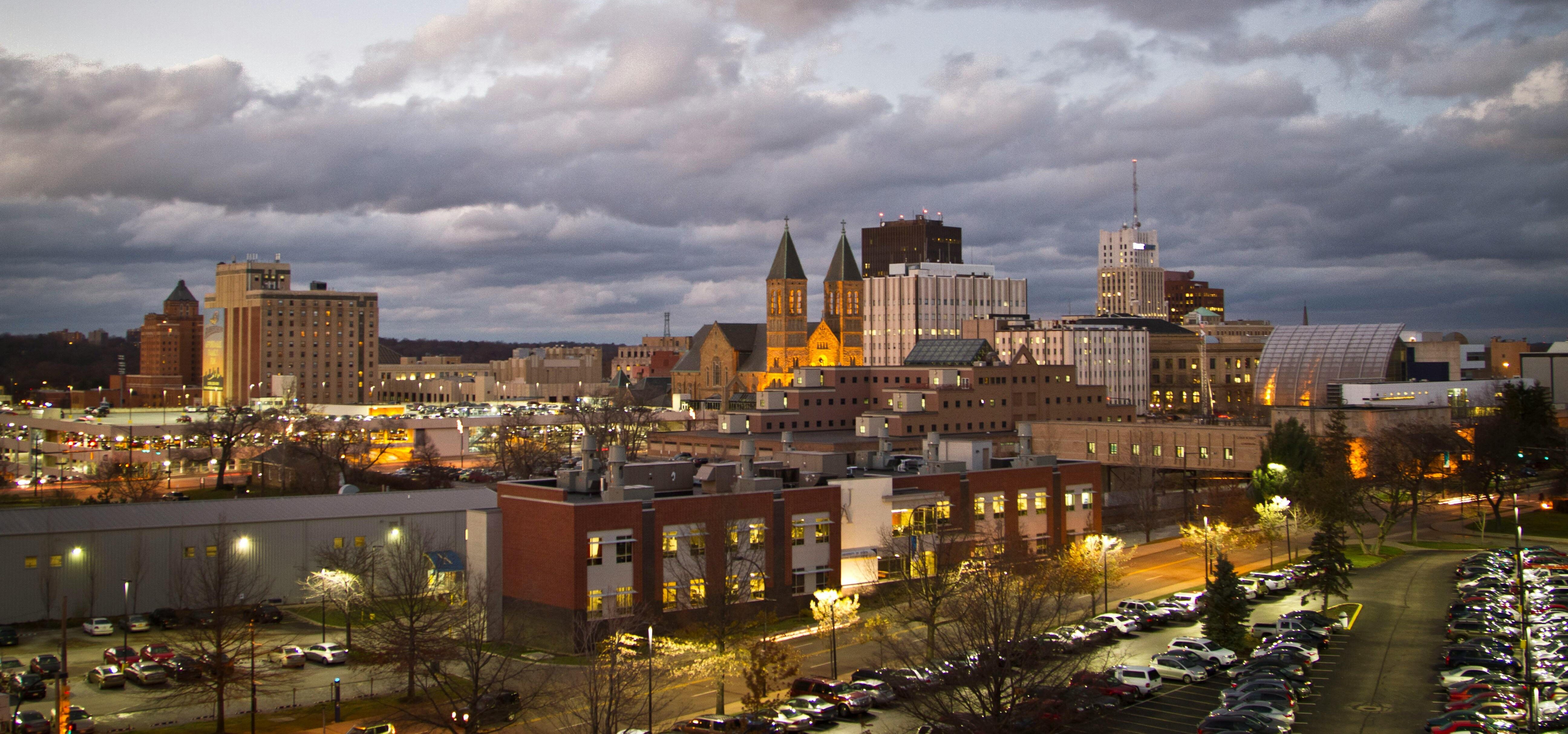 Night Time Akron Cityscape