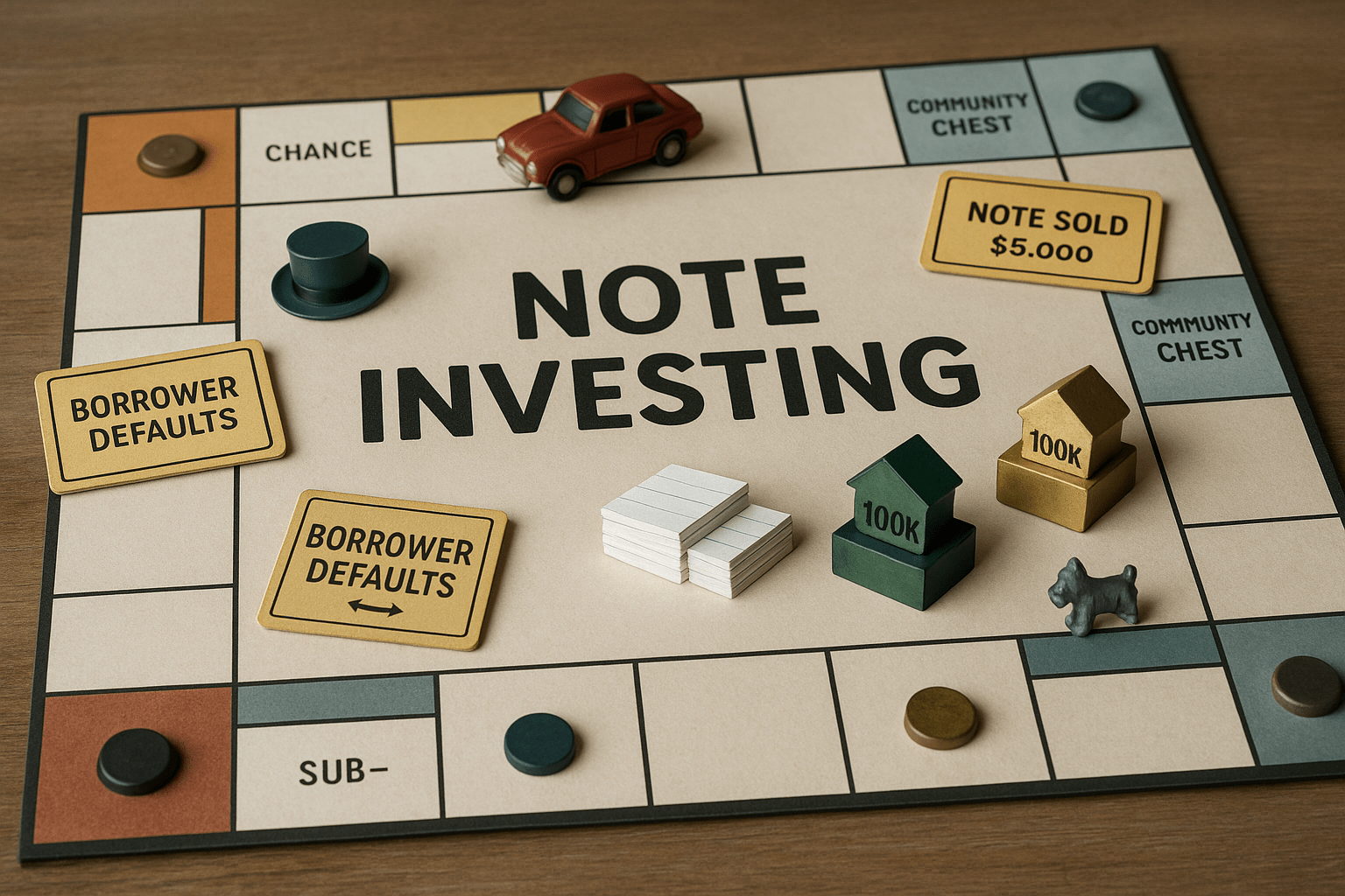 Monopoly game like note buying game