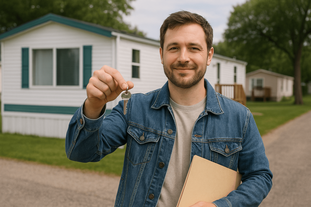 man buys mobile home with no money down