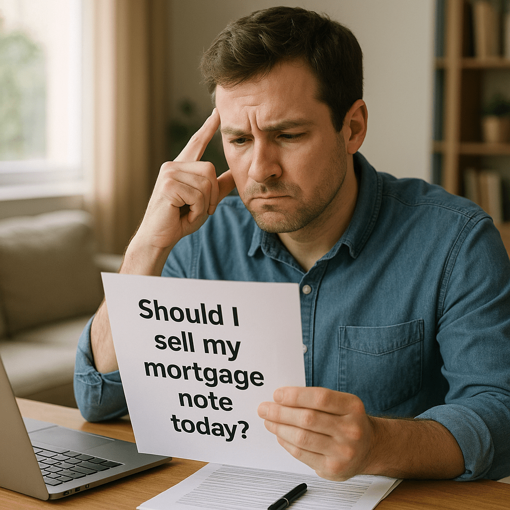 Man considering selling his mortgage note