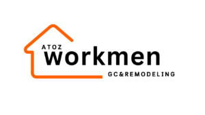 A to Z Workmen general contracting and remodeling logo featuring an orange house outline with bold modern typography