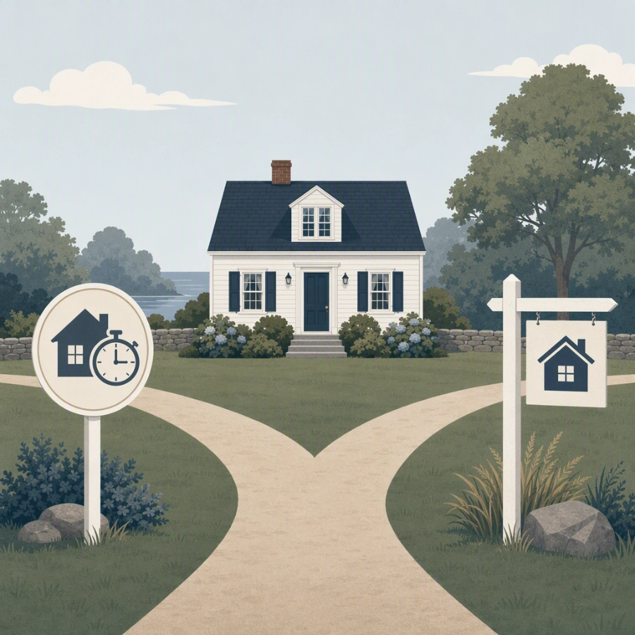 Comparison of selling an inherited house directly versus a traditional listing in Maine