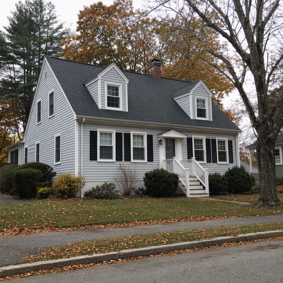 Exterior of a single-family home inherited by multiple heirs in Portland, Maine
