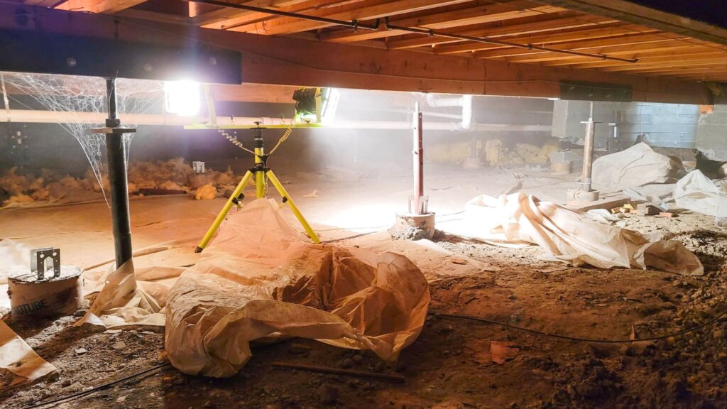 Crawlspace under construction