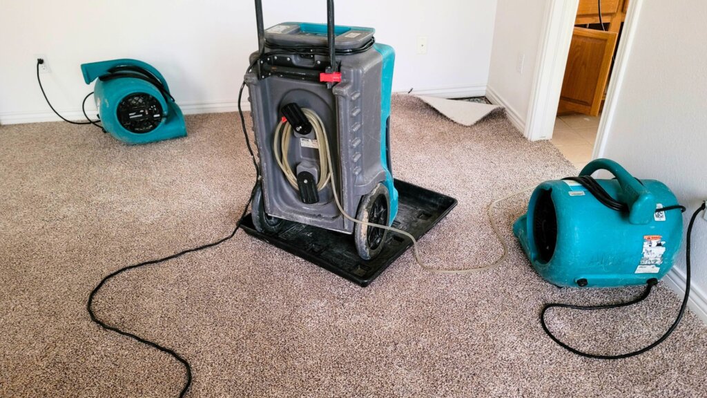 Dehumidifier in a basement in Boston, MA.