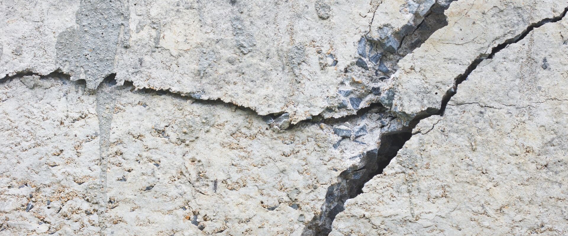 Crack in concrete foundation.
