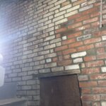 Recently repaired brick foundation in Boston, MA.