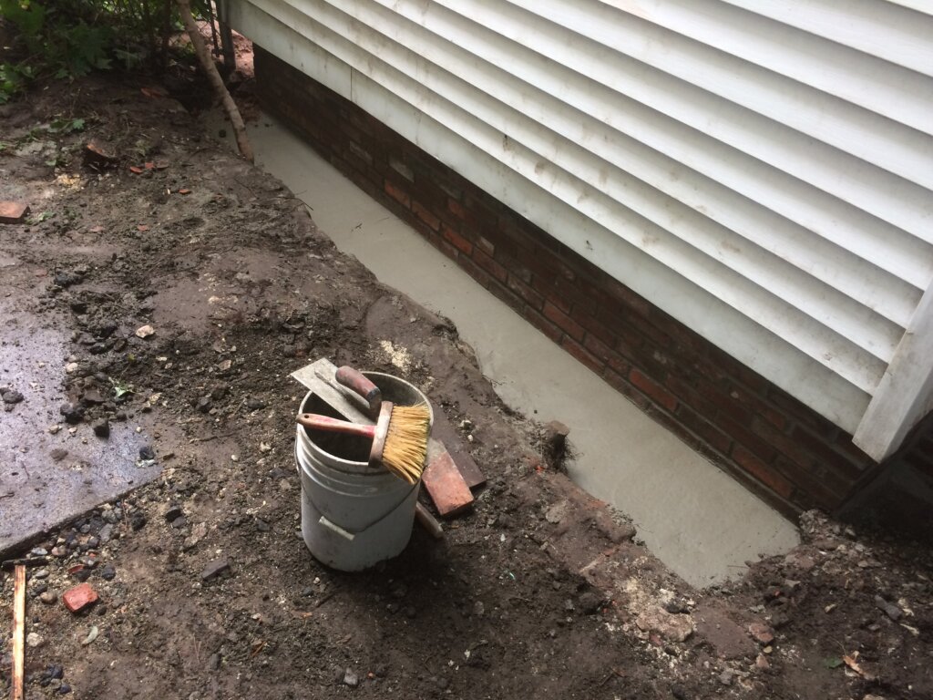 Completed foundation repair in Boston, MA.