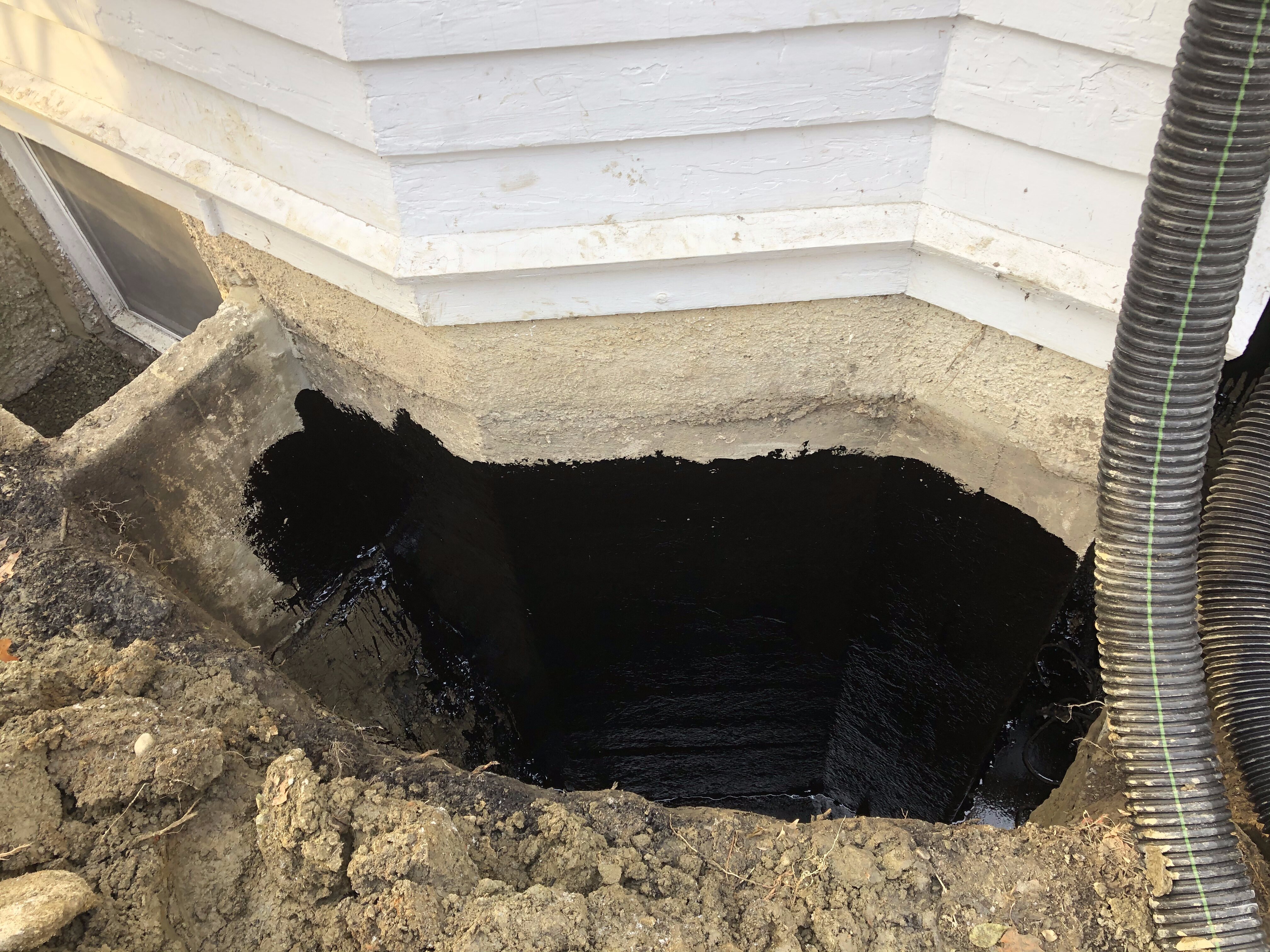 Waterproofed foundation in Cambridge, MA.