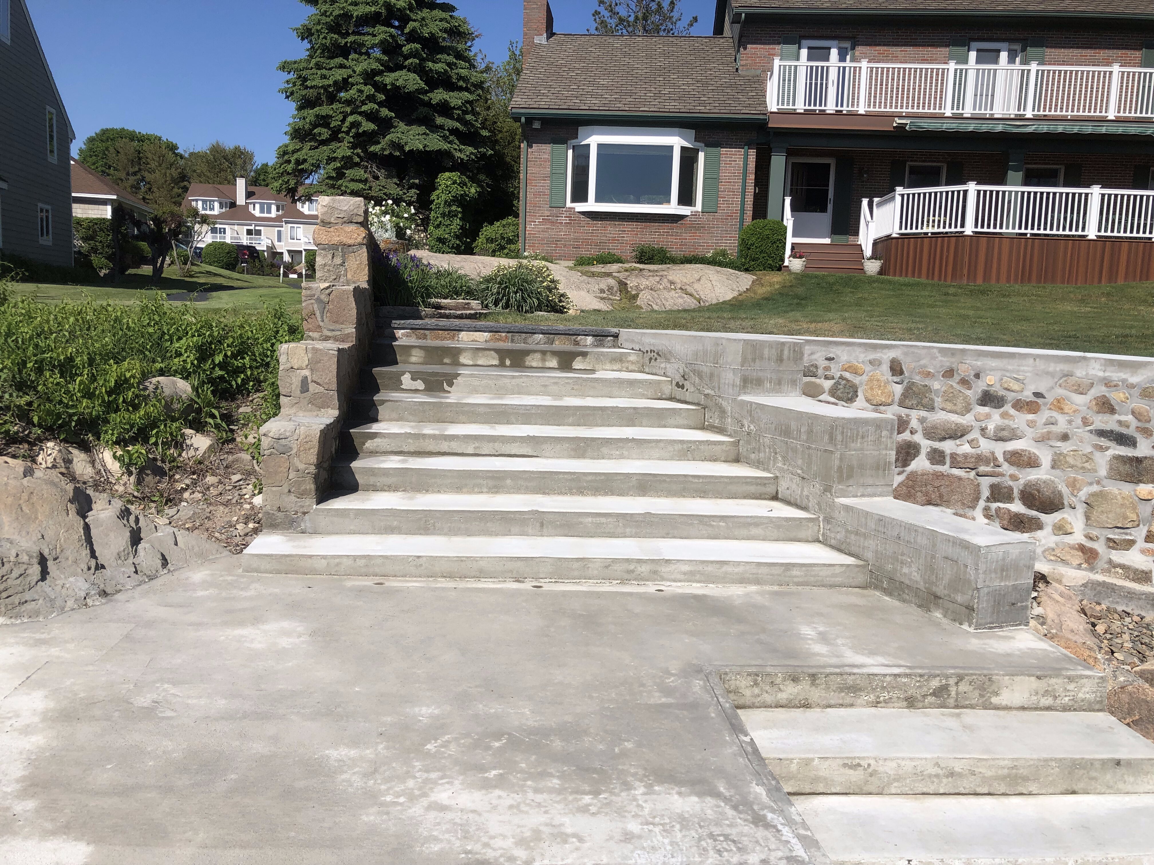 Masonry work done in a backyard in Cambridge, MA.