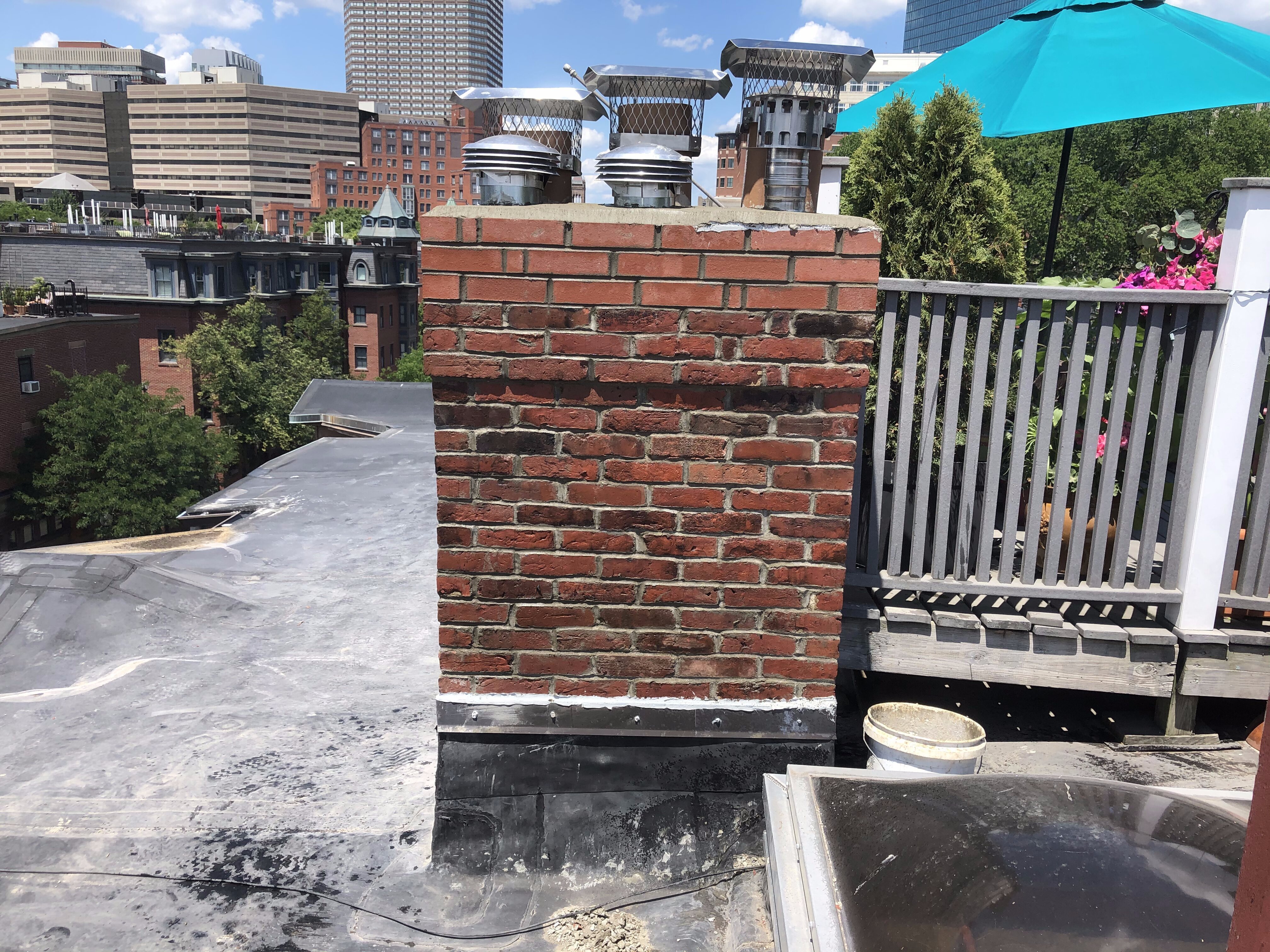 Newly restored chimney in Boston, MA.