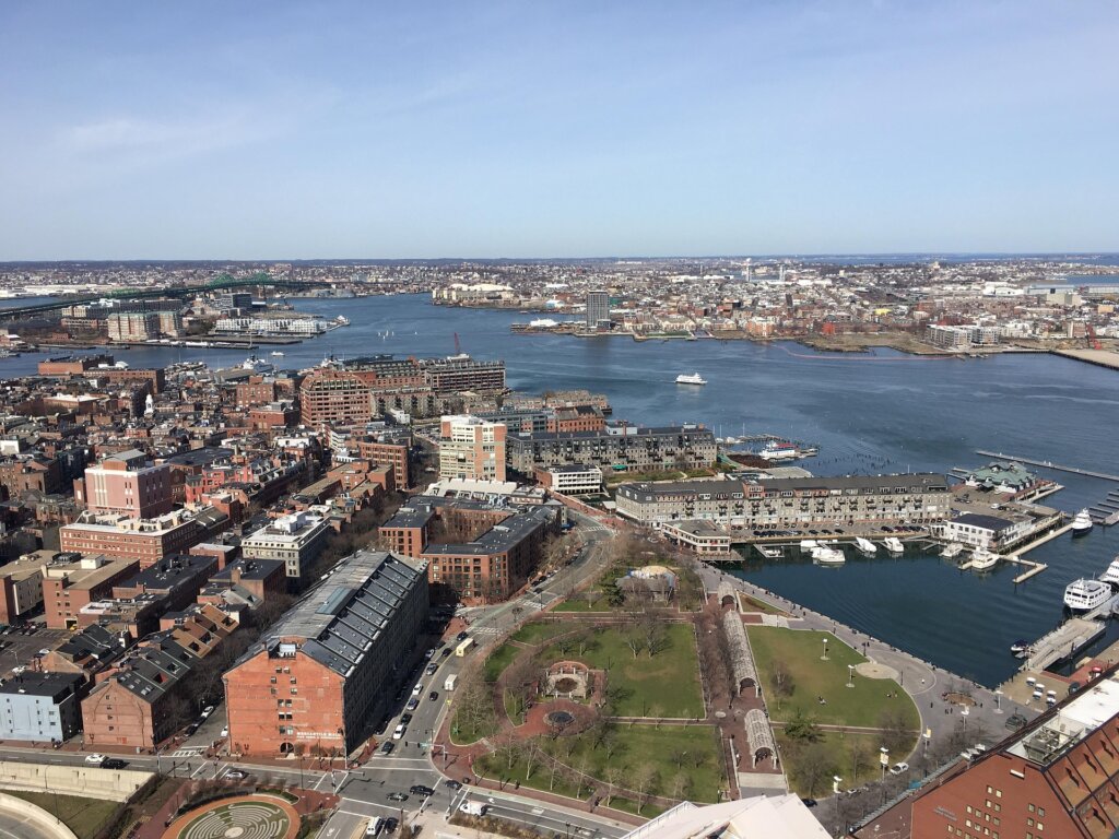 Aerial view of Boston, MA.