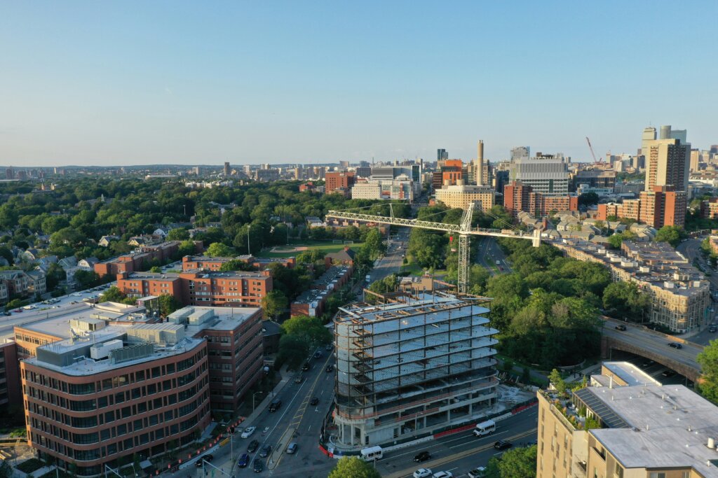 Aerial view of Brookline, MA